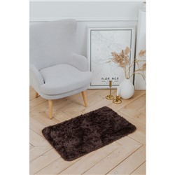Коврик для ванной и туалета Доляна «Пушистик», 50×80 см, коричневый