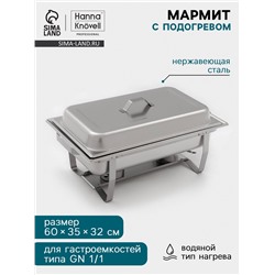 Мармит Hanna Knövell, 60×35×32 см, разборный, съёмная крышка, нержавеющая сталь, серебристый