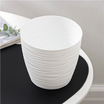 Горшок для цветов с поддоном «Дюна», 1.7 л, пластиковый, белый