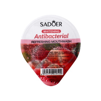 Ополаскиватель для полости рта антибактериальный SADOER, персик, 10 шт. по 13 мл