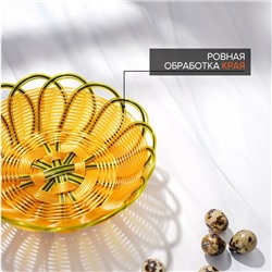 Корзинка для подачи Доляна «Ромашка», 22×8 см, цвет золотистый