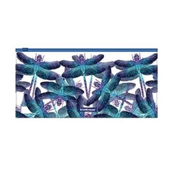 Папка на гибкой молнии 255х130 мм Travel  ZIP Neon Dragonflies 55349 ErichKrause