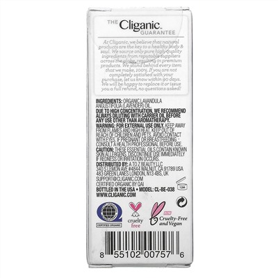 Cliganic, 100% Pure Essential Oil, Lavender Oil, .33 fl oz (10 ml)