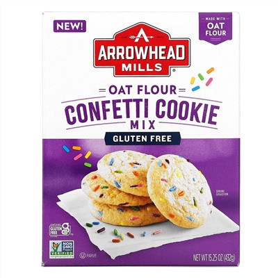 Arrowhead Mills,  Oat Flour Confetti Cookie Mix, 15.25 oz (432 g)