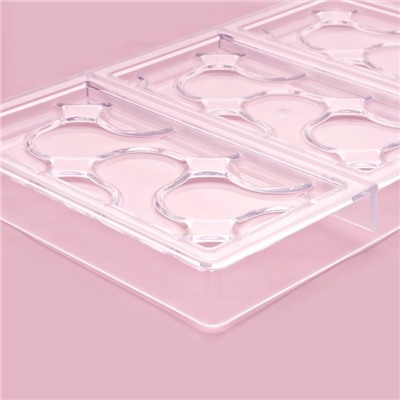 Форма для шоколада KONFINETTA «Симпл-димпл», 27.5×17.5×2.5 см, 3 ячейки 15.3×7.5×0.8 см, прозрачная