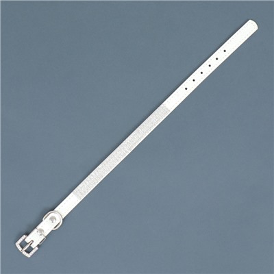 Ошейник со стразами в 4 ряда и стразы на пряжке, 38×1.5 см, ОШ 26-33, белый