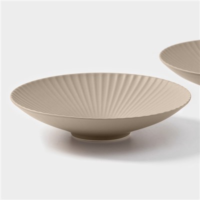 Тарелки Magistro Jarwah Lausanne, 600 мл, 21.5×5 см, глубокие, набор 2 шт., фарфор, бежевые