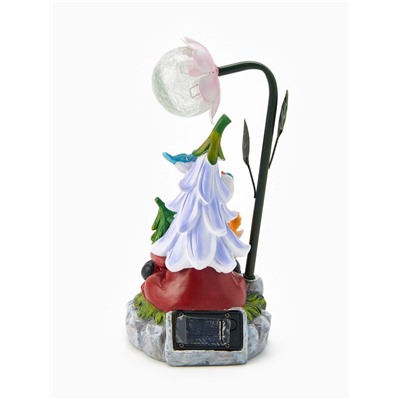 Садовая фигура из полистоуна «Гном лесничий», 25×14×12 см, с подсветкой