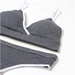 Комплект нижнего белья женский (топ, трусы) Collorista, тёмно-серый, размер 42-44