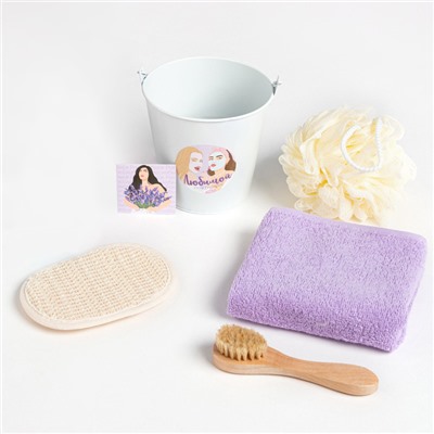 Набор подарочный «Этель. Любимой подружке», 6 предметов, полотенце, мочалка, щётка