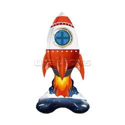Шар 3D (35''/89 см) Фигура на подставке, Ракета, 1 шт. в уп.
