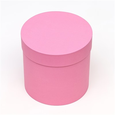 Коробка подарочная круглая, шляпная, розовая, 18×18 см