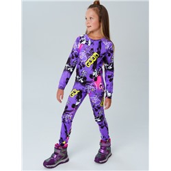 Термокомплект трикот. для девочек: фуфайка (футболка) с длин. рук, брюки