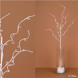 Ветка декоративная стеклярус 79 см / SA16068 /уп 80/320/белая ветка