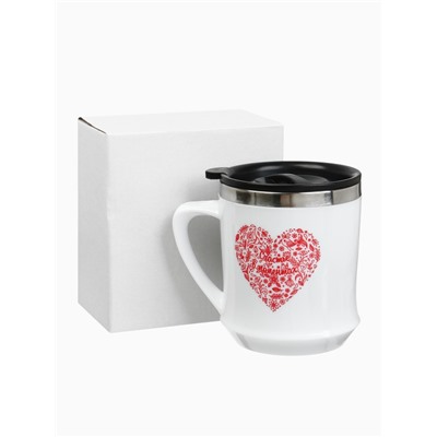 Термокружка, 350 мл, «Счастье в моментах», сохраняет тепло 3 ч, белая