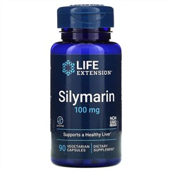 Life Extension, Силимарин, 100 мг, 90 вегетарианских капсул