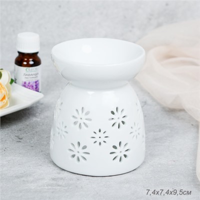 Аромалампа белая 9 см Цветок / XL-0004 /уп 4/120/