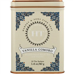 Harney & Sons, HT Tea Blend, чай со вкусом коморской ванили, 20 чайных саше, 40 г (1,4 унции)