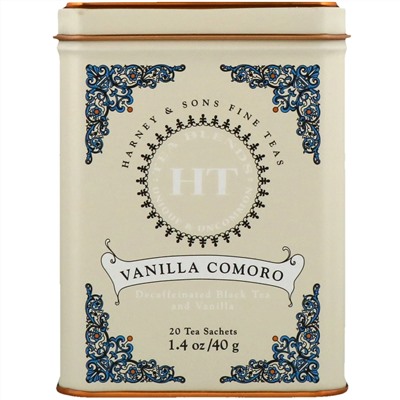 Harney & Sons, HT Tea Blend, чай со вкусом коморской ванили, 20 чайных саше, 40 г (1,4 унции)