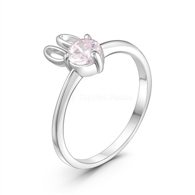 Кольцо из серебра с фианитом родированное - Зайцы 925 пробы К-4009рс2D71