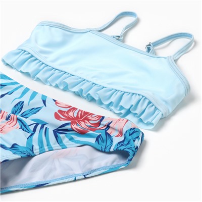 Купальник раздельный для девочек, цвет голубой, рост 104-110 см