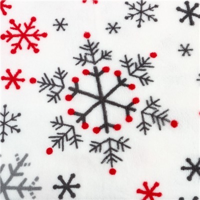 Плед с рукавами светящийся в темноте «Этель. Белые снежинки», 150×200 см, корал-флис