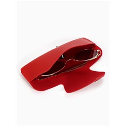 Футляр для очков, на кнопке, 16×3×6.3 см, красный