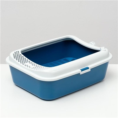 Туалет Сима с бортом + сетка + совок-микс 30×39×13.5 см синий FIX