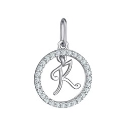 Подвеска из серебра куб.циркон., Л-29416