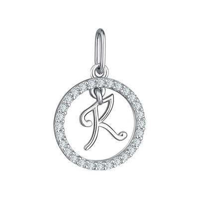 Подвеска из серебра куб.циркон., Л-29416