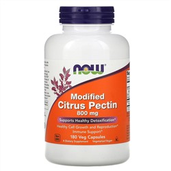 Now Foods, Модифицированный цитрусовый пектин, 800 мг, 180 растительных капсул