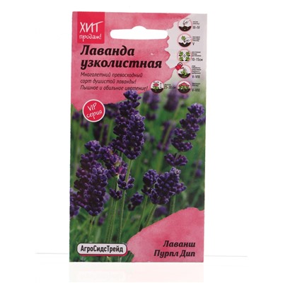 Семена цветов Лаванда узколистная Лаванш Пурпл Дип 6 шт.