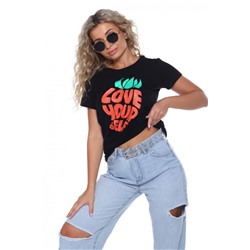 Футболка женская ФЖ047 (Черный)