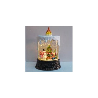 Светильник Новогодний настольный светодиодный 12,5x8x25 см Снеговик у ёлки музыкальный / NG206-65 /уп 12/АКЦИЯ