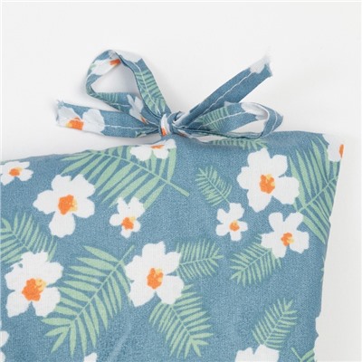 Сидушка на стул «Этель. Райские цветы», 40×40 см, синяя, 100% п/э