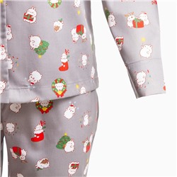 Пижама новогодняя женская (рубашка, брюки) KAFTAN «Зайка», серая, размер 40-42