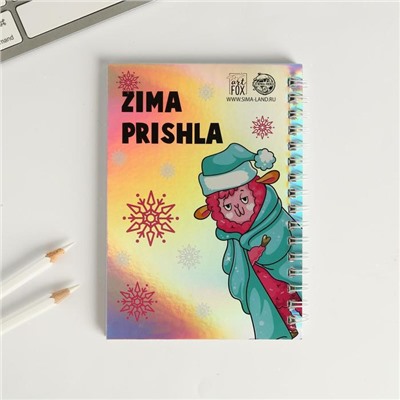 Подарочный набор новогодний, блокнот голография 40 листов и ручка LLAMAZING