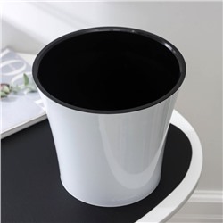 Кашпо для цветов со вставкой Santino «Арте», 5 л, пластик, бело-чёрный