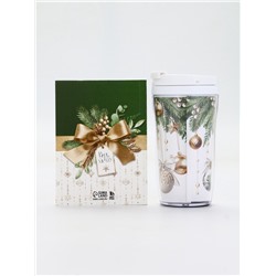 Подарочный набор новогодний, ежедневник, А6, 80 л., термостакан 250 мл «Пусть мечты сбываются»