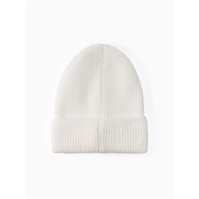 Шапка с подворотом женская MINAKU, размер 54-56, белая