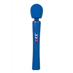 Синий вибромассажер Vim Vibrating Wand - 31,3 см.