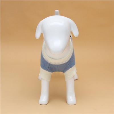 Свитер для животных «Волна», размер 2XL, ДС 34, ОШ 34, ОГ 32-51 см, голубой