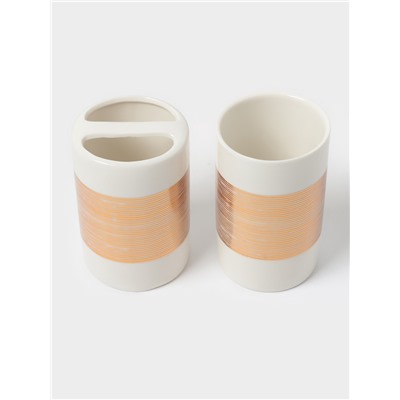 Аксессуары для ванной «Адажио», 4 предмета, мыльница, дозатор для мыла 450 мл, 2 стакана, белые