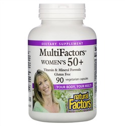 Natural Factors, MultiFactors, для женщин старше 50 лет, 90 вегетарианских капсул