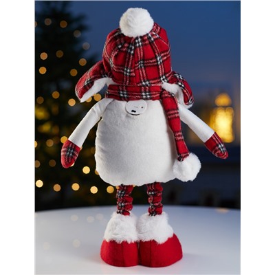 Фигура текстиль «Снеговик» 40-60 см, телескопические ножки, 1 LED, от батареек LR1130×3, свечение тёплое белое