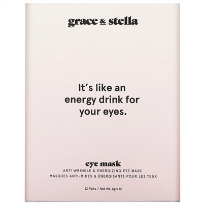 Grace & Stella, энергетическая маска для кожи вокруг глаз против морщин, 12 пар