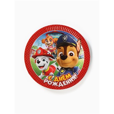 Посуда одноразовая бумажная «Щенячий патруль», на 10 персон, стаканы, тарелки, скатерть, МИКС