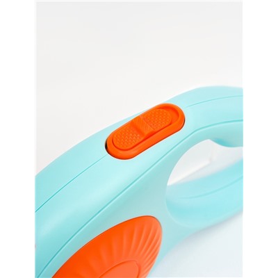 Рулетка - поводок для собак, лента 3 метра, оранж/голубая