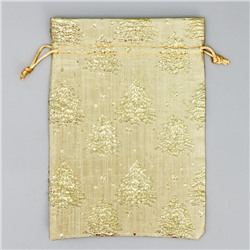 Мешочек подарочный новогодний парча «Золотые мгновения», 16×24 см ± 1.5 см
