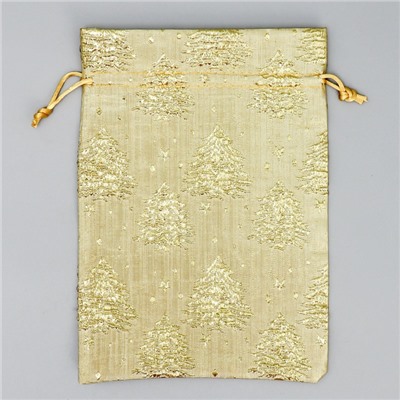 Мешочек подарочный новогодний парча «Золотые мгновения», 16×24 см ± 1.5 см